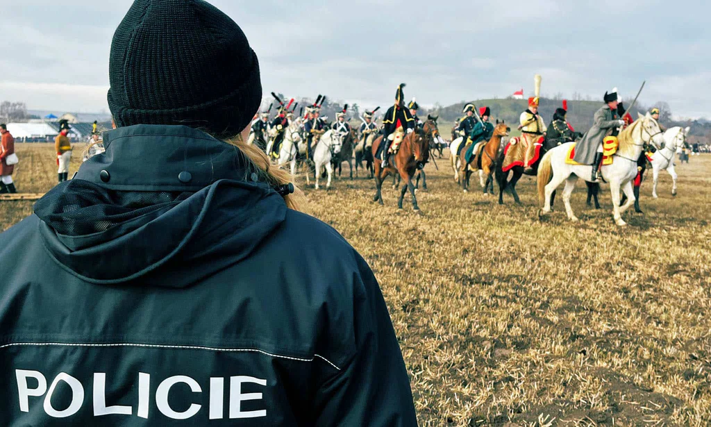 Policisté kontrolují i účinkující bitvy u Slavkova. Foto: PČR