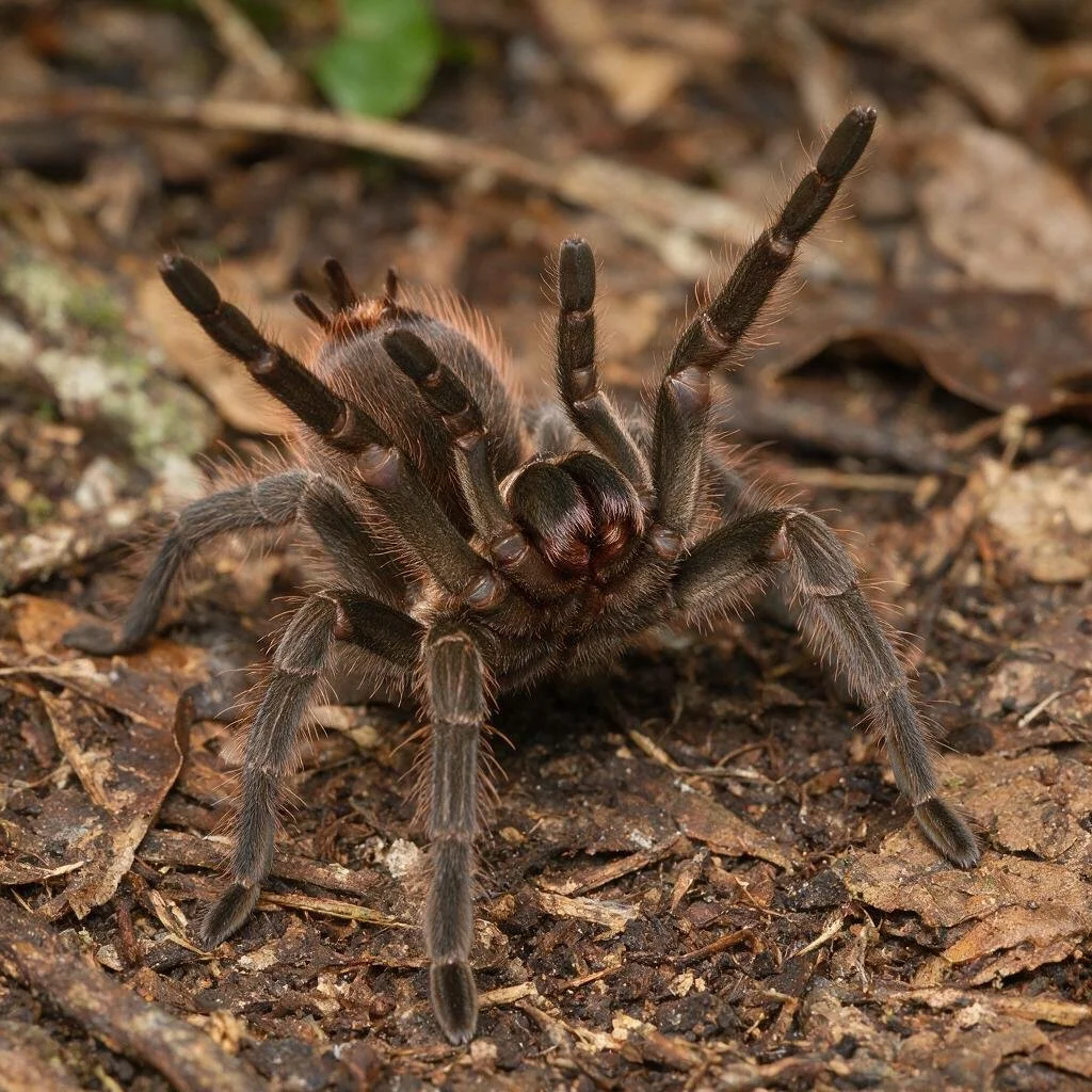 seedream-5.0-pro_A_photorealistic_New_World_tarantula_in_a_natural_defensive_posture_on_forest_su-0