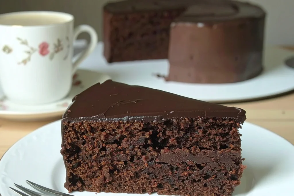 Obrázek k receptu na Veganský čokoládový Sachr dort