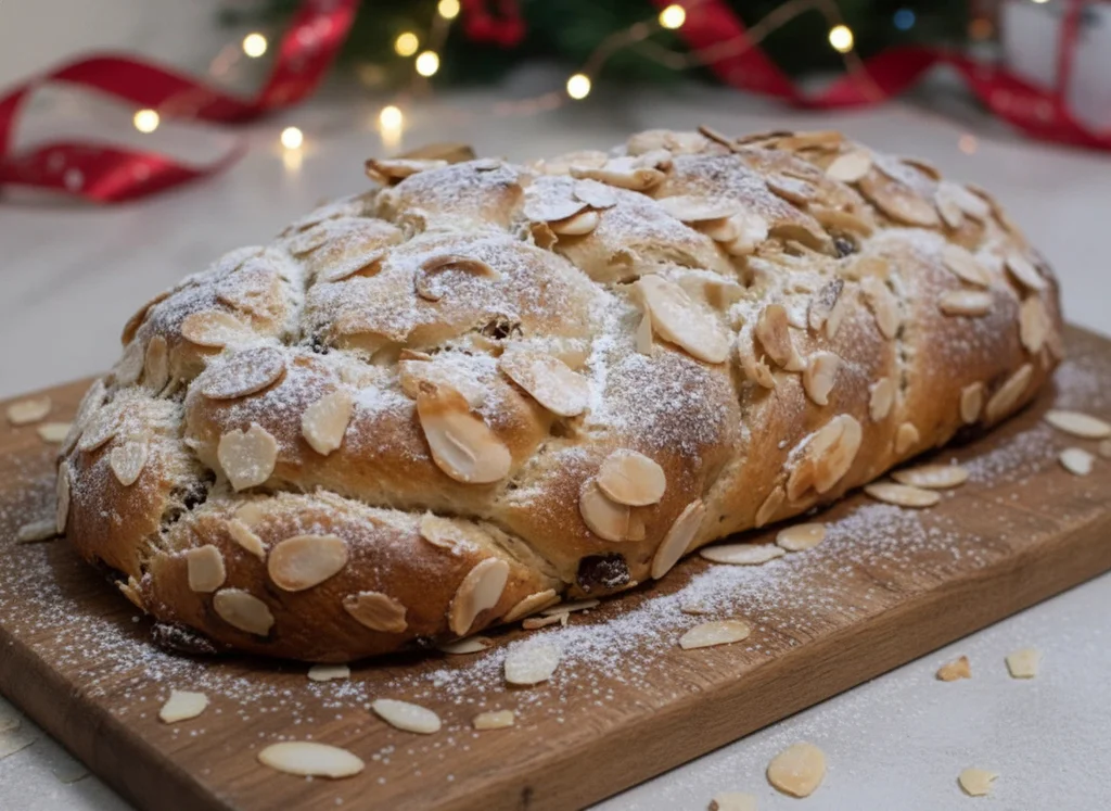Obrázek k receptu na vánočku s rozinkami a mandlemi