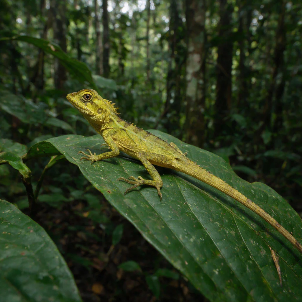 seedream-5.0-pro_A_photorealistic_Acanthosaura_syrax_resting_naturally_on_a_human-sized_forest_le-0