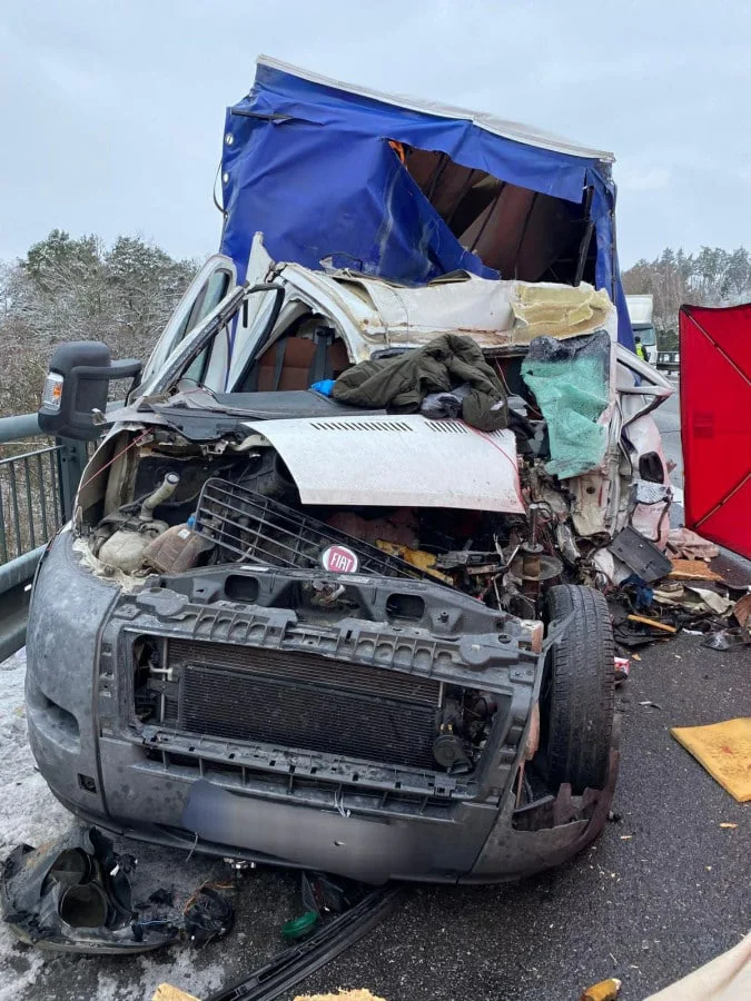 Tragická nehoda na dálnici D1 u Lhotky. Foto: PČR