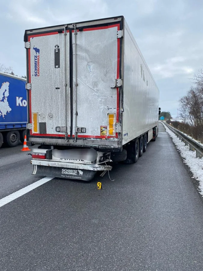 Tragická nehoda na dálnici D1 u Lhotky. Foto: PČR