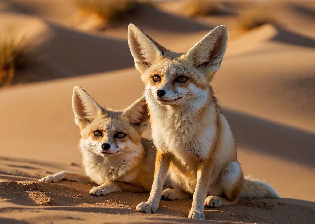 Leonardo_Kino_XL_Ultrarealistic_wildlife_photo_of_two_fennec_f_0