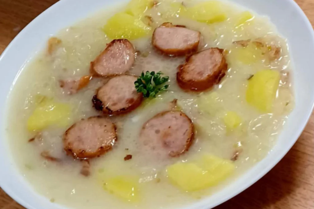 Obrázek receptu na Couranou polévku neboli Staročeskou Couračku s klobásou