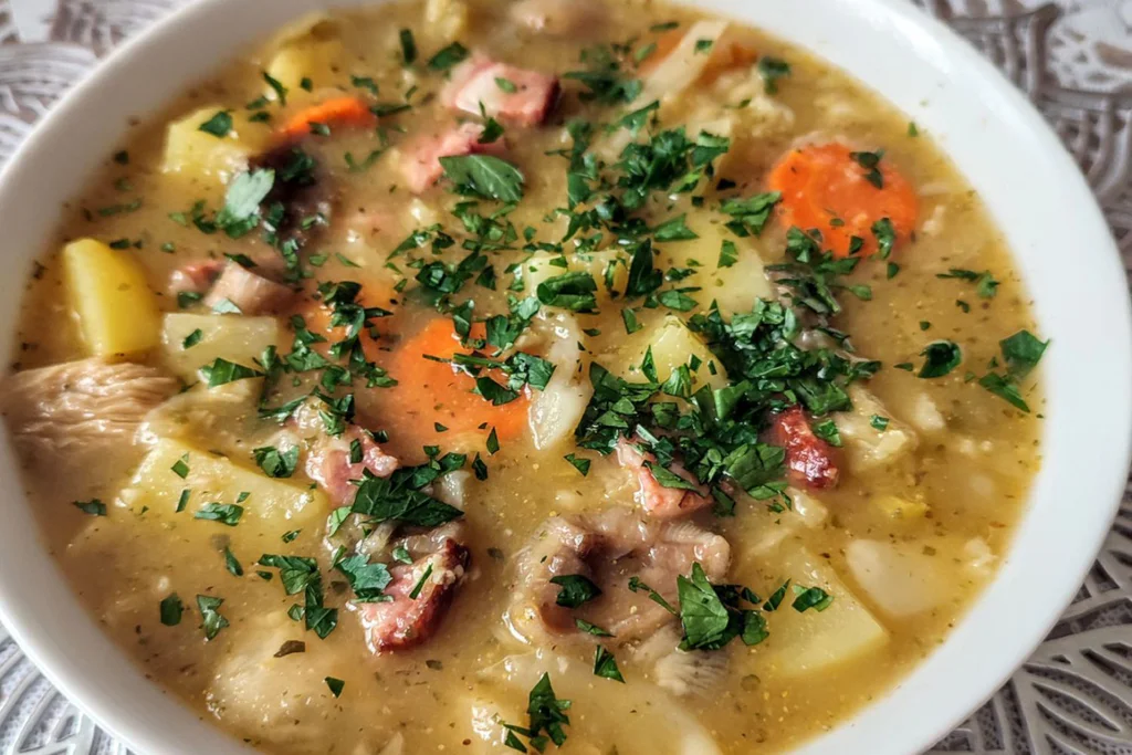 Obrázek receptu na Kouzlo venkovské kuchyně: Bramboračku se škvarky, kořenovou zeleninou a houbami