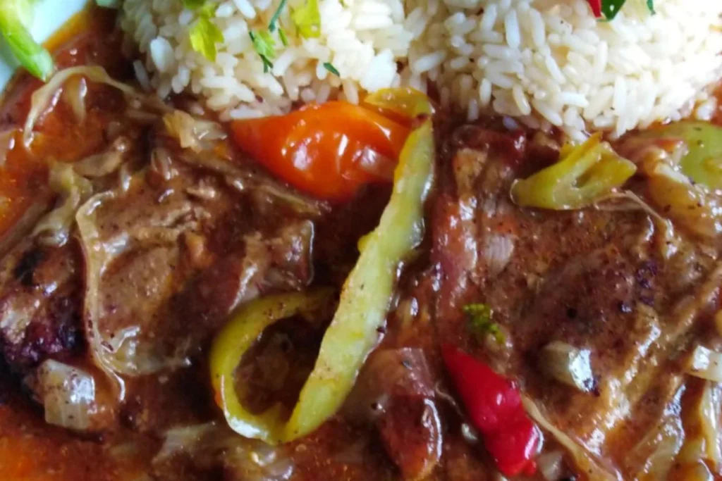 Obrázek receptu na Srbskou vepřovou plec s dušenou rýží: ochutnala jsem od pravého Srba a přišla mně výborná