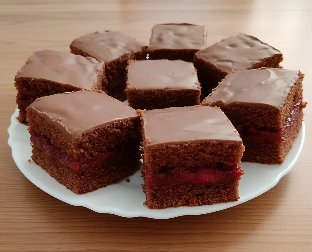 Obrázek receptu na Nadýchaný perník s marmeládou a čokoládovou polevou, kouzlo dětství a nedělních odpolední