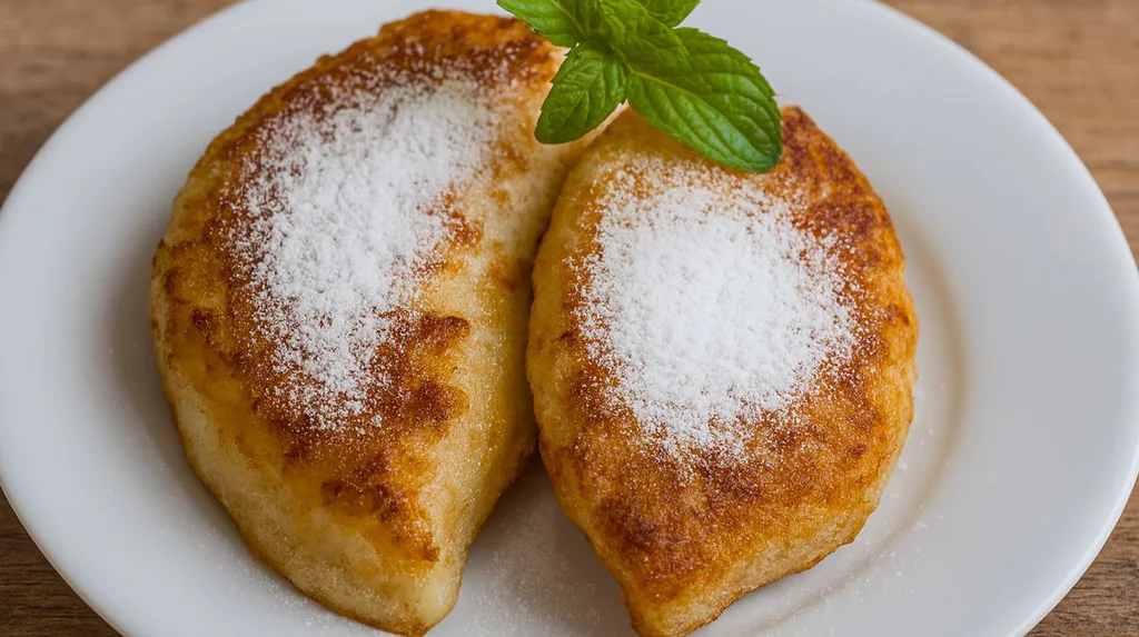 Obrázek receptu na Jabkance nebo bramborové placky s tvarohem: sladký pokrm z bramborového těsta plněný tvarohem