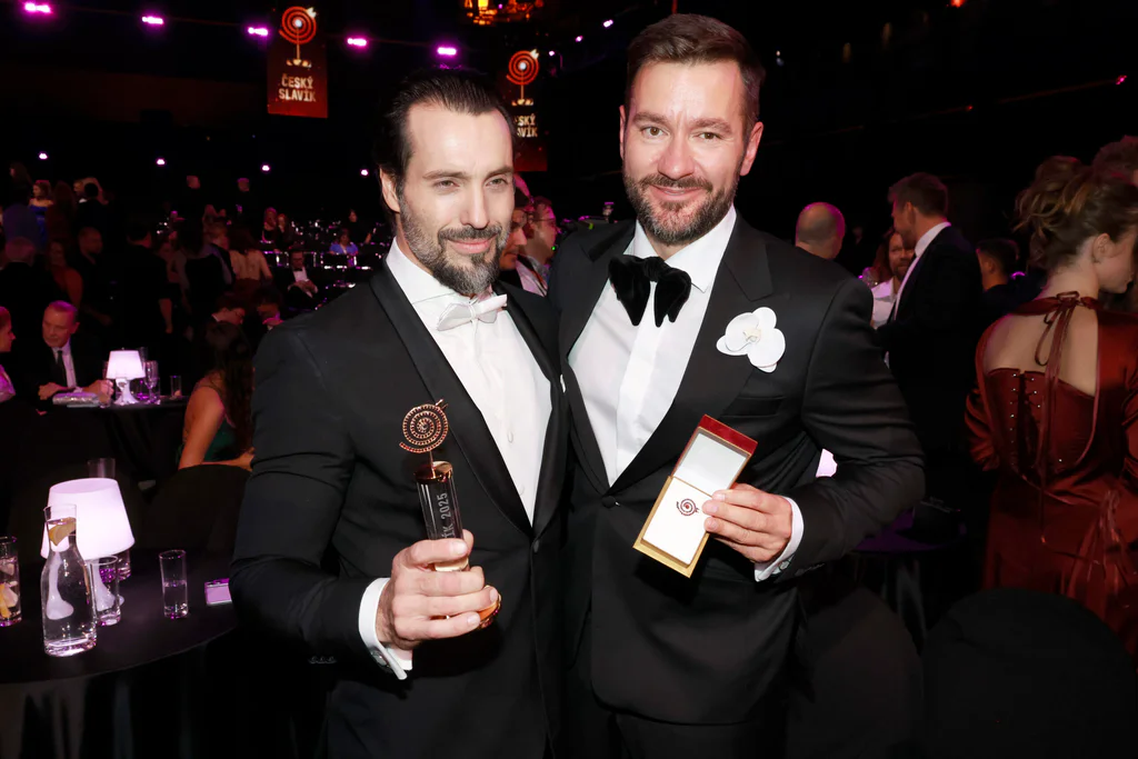 Fotografie Václava Noid Bárta a Marka Ztraceného z udílení cen Český slavík 2025