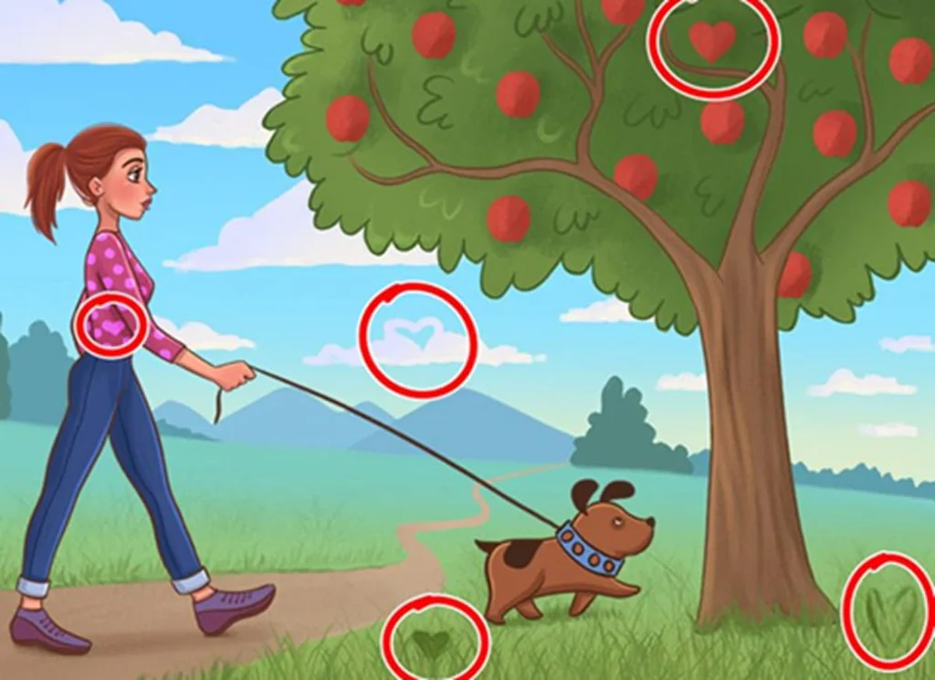 Srdíčkový test zakroužkovaná srdce