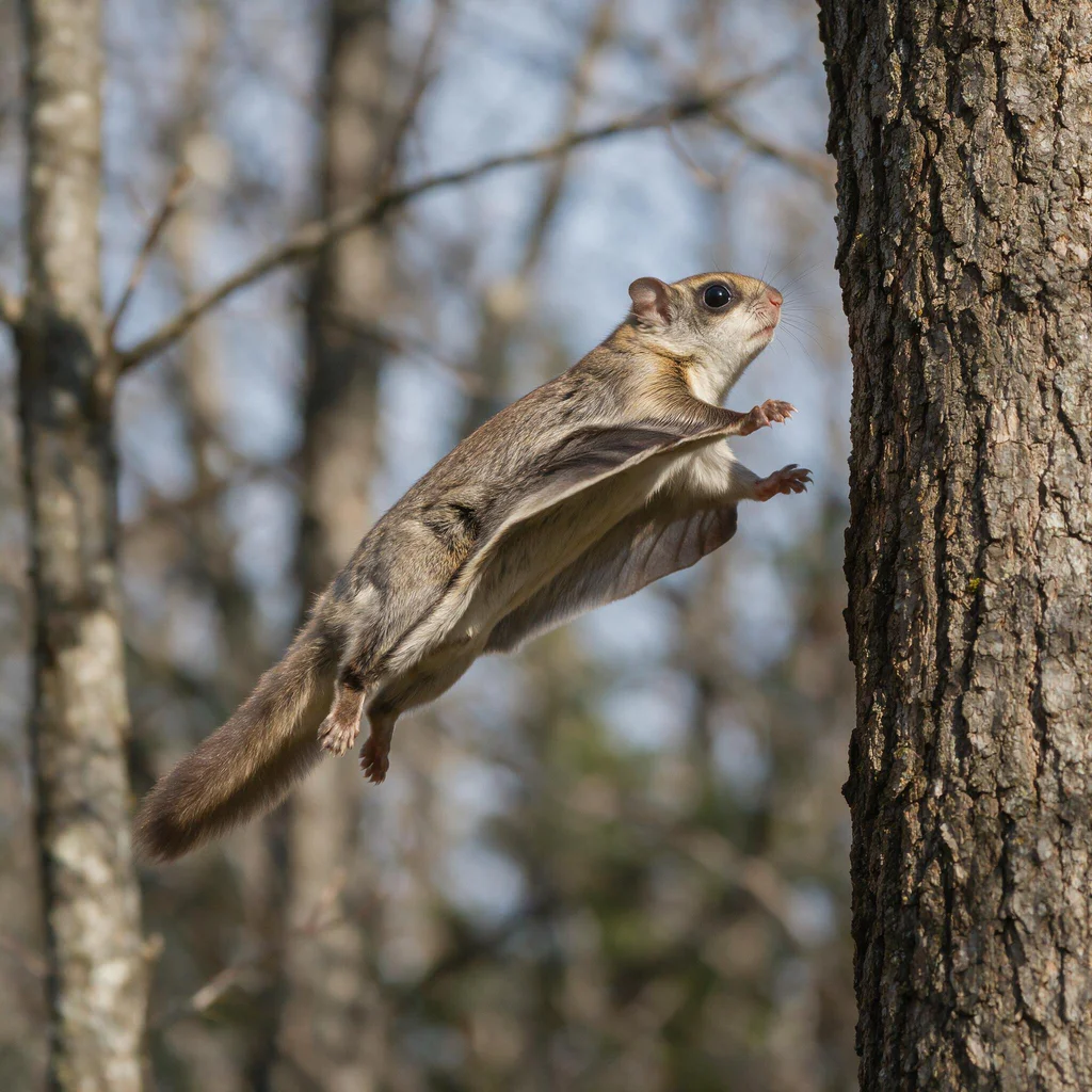 seedream-5.0-pro_A_photorealistic_flying_squirrel_approaching_a_tree_trunk_at_the_end_of_a_glide_-0