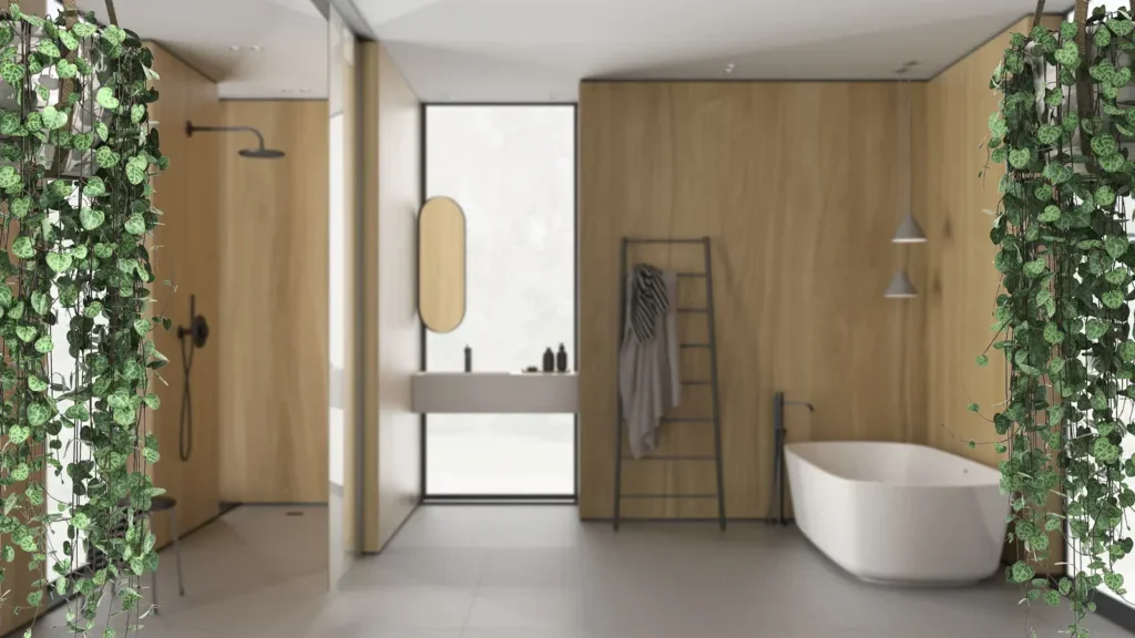 Walk in sprcha z udržitelného materiálu