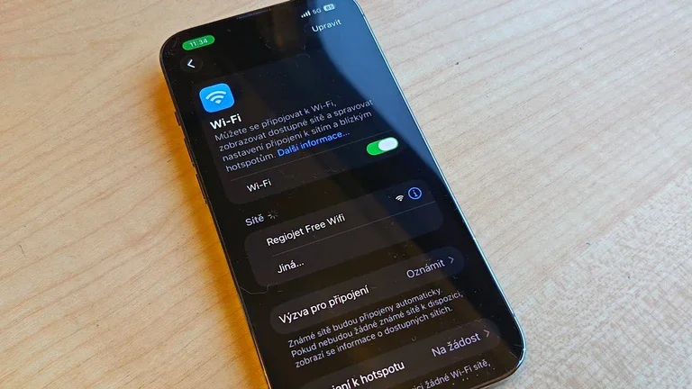 Wi-Fi připojení na telefonu