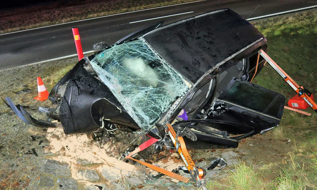 Tragická nehoda u obce Žár. Foto: Policie ČR