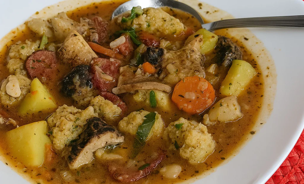 Recept na houbový eintopf - hobová polévka nebo spíš guláš z bedly.