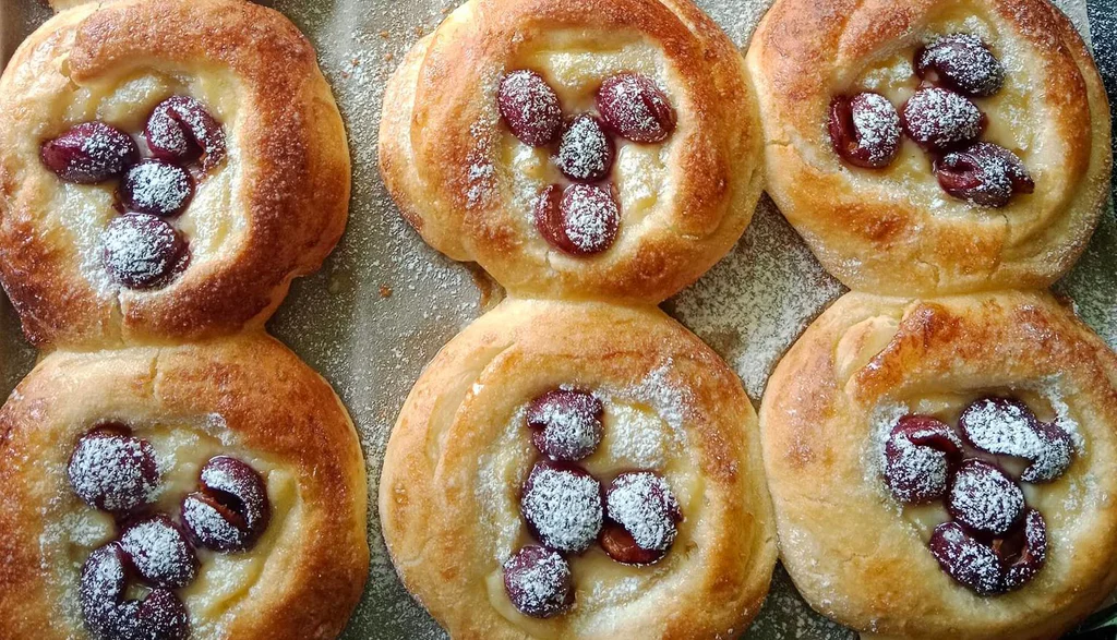 Obrázek k receptu na kynuté rolované koláče s pudinkovou náplní