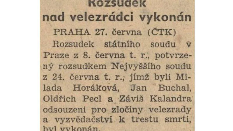 Rudé právo 28-06-1950 rozsudek nad velezrádci