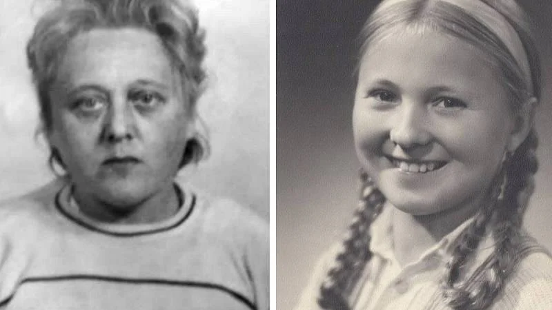 Vězeňská identifikační fotografie Zdeny Mašínové starší, rok 1953, Zdena Mašínová mladší (* 7. listopadu 1933 Praha), rok 1945