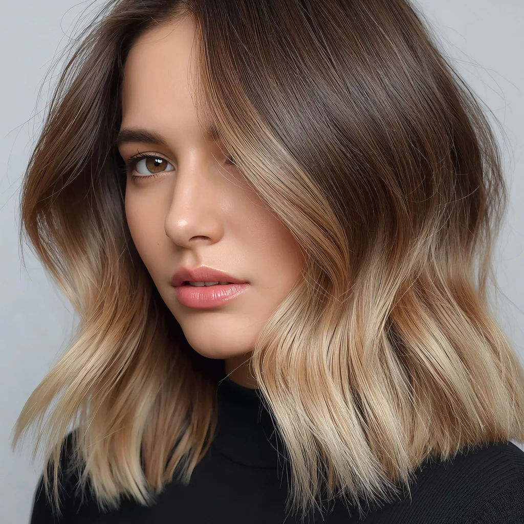 lucid-origin_Photorealistic_16_9_beauty_close-up_of_a_woman_with_medium-length_hair_featuring-0