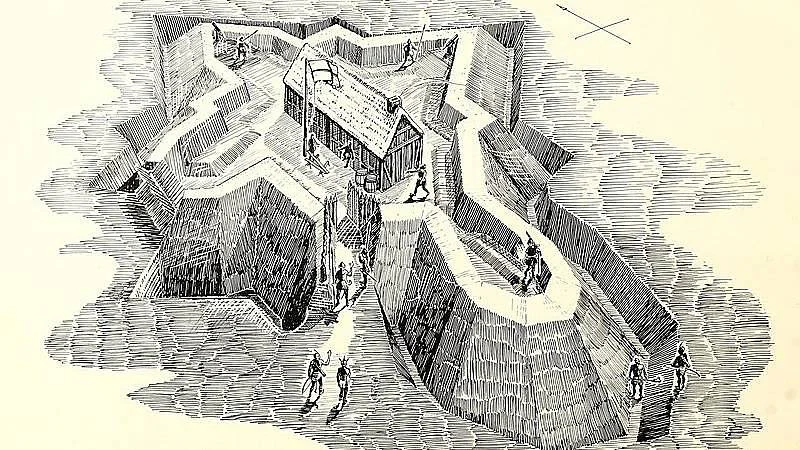 Umělecké ztvárnění pevnosti Roanoke