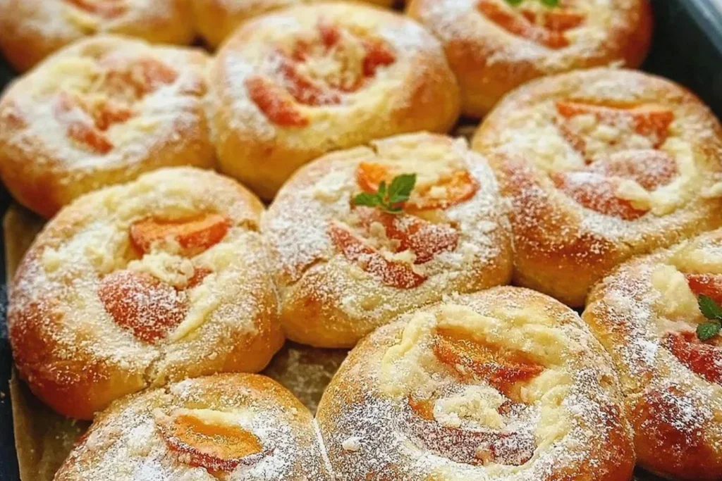 Obrázek receptu na Sladký středoevropský poklad: kynuté koláče s pudinkem a meruňkami