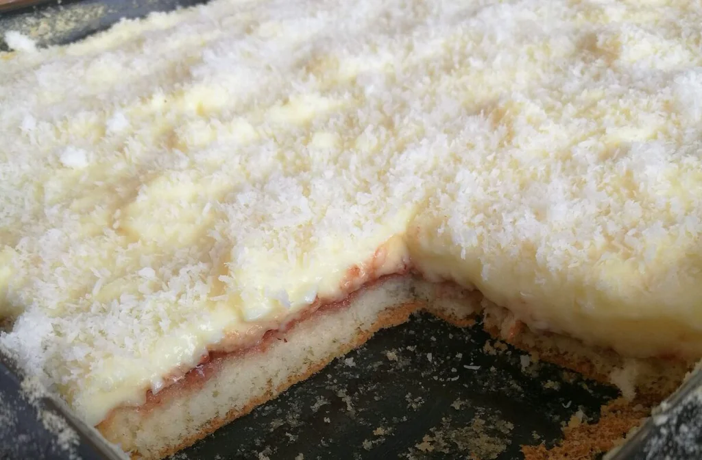 Výborné piškotové řezy s pudinkem a kokosem