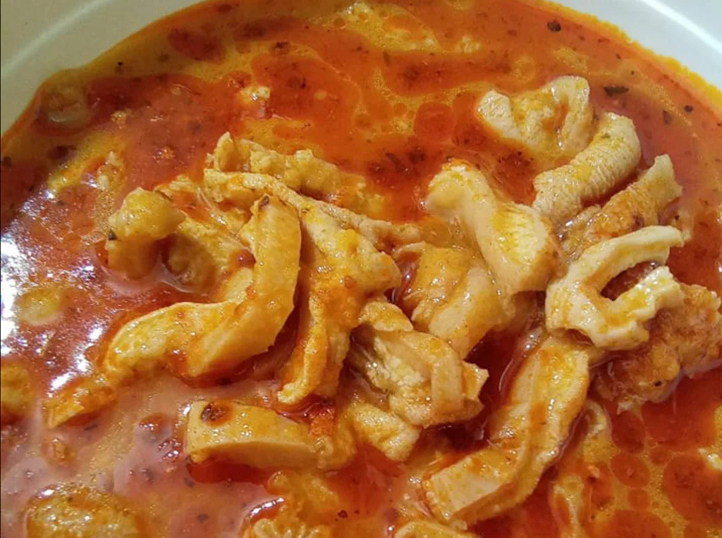 Dršťková polévka, připravená bez mouky