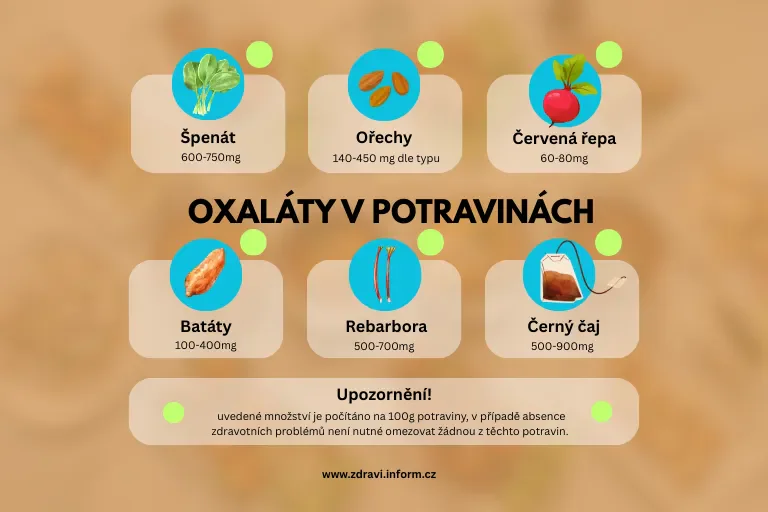 oxaláty v potravinách