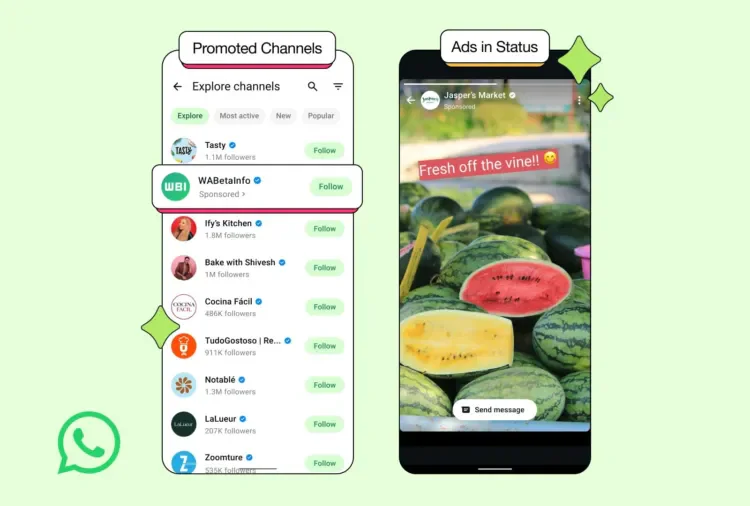 WA PROMOTED CHANNELS STATUS ADS BUSINESS FEATURE ANDROID 1600x1080x