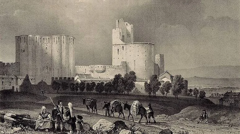 Kresba hradu Carcassonne