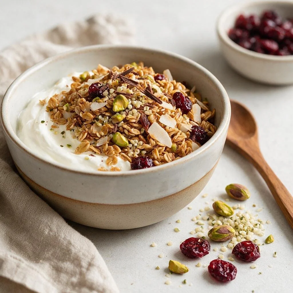 seedream-5.0-pro_High-end_editorial_food_photography_of_crunchy_homemade_granola_served_over_thic-0