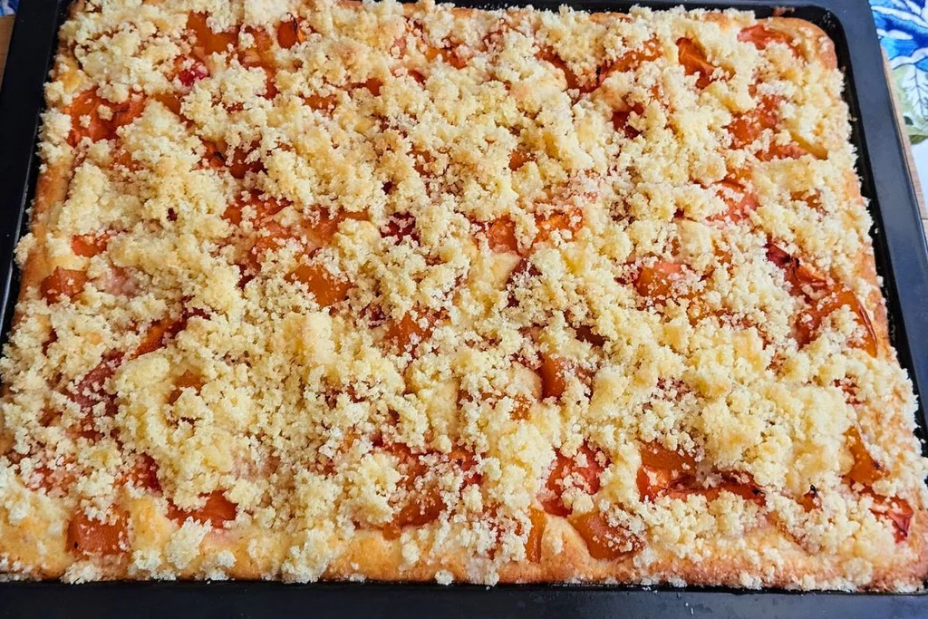 Obrázek k receptu na meruňkový koláč s drobenkou