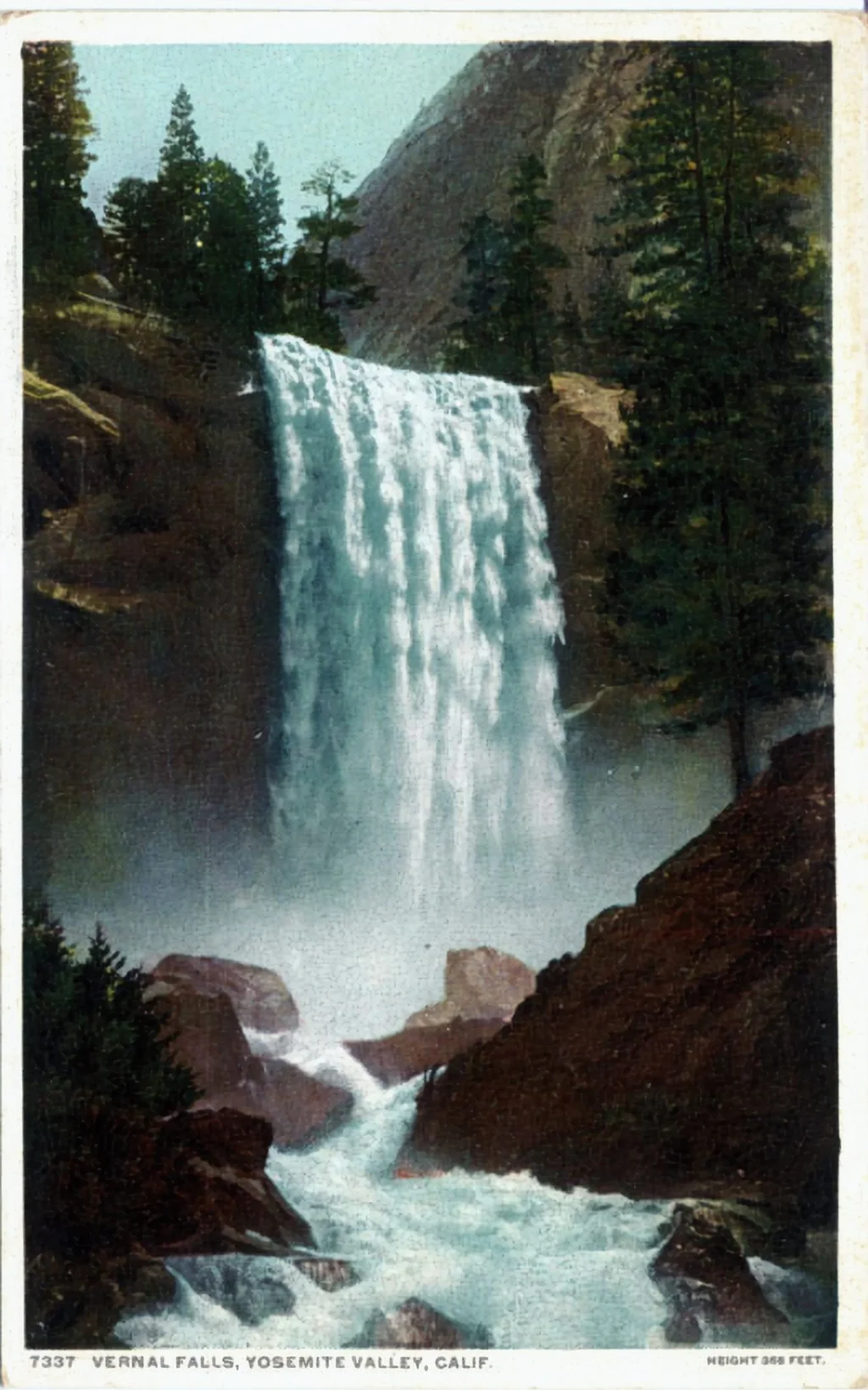 Vernal Fall Linocut Vernal Fall: místo, kde všechna varování selhávají a lidé opakovaně ...