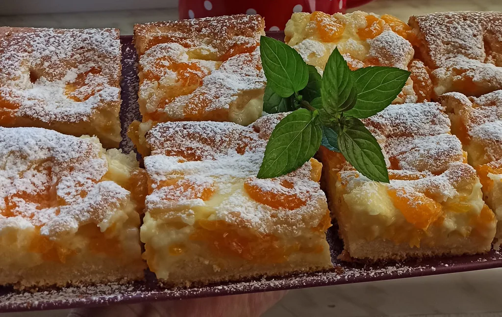 Obrázek receptu na Lehkou a osvěžující litou buchtu s tvarohem a mandarinkami