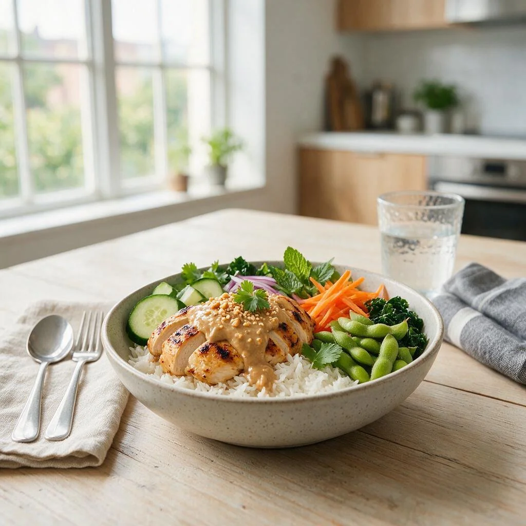 seedream-5.0-pro_Colorful_work_lunch_rice_bowl_with_fluffy_white_rice_sliced_golden_grilled_chick-0