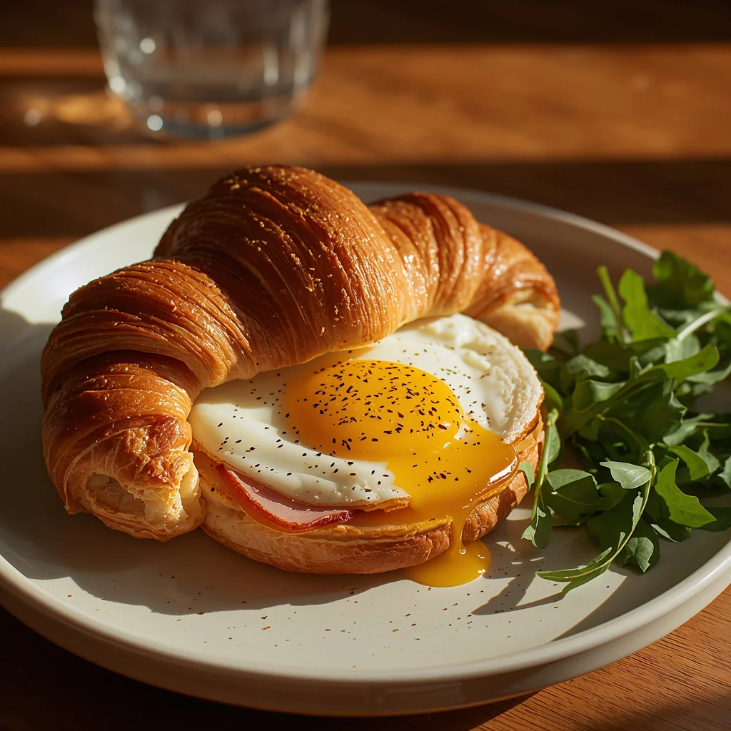 lucid-origin_Photorealistic_editorial_breakfast_food_photography_of_one_butter_croissant_slic-0