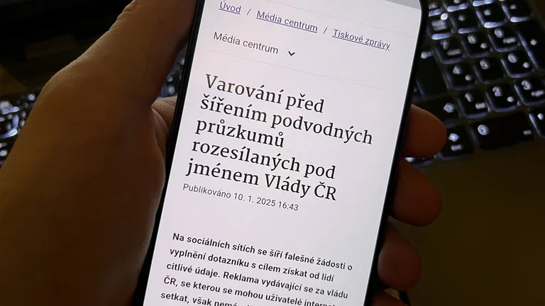 Vláda ČR varuje před falešným dotazníkem