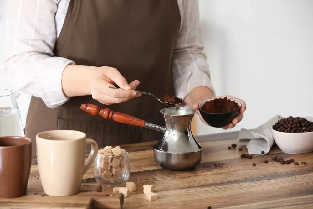 profesionálně připravovaná turecká káva