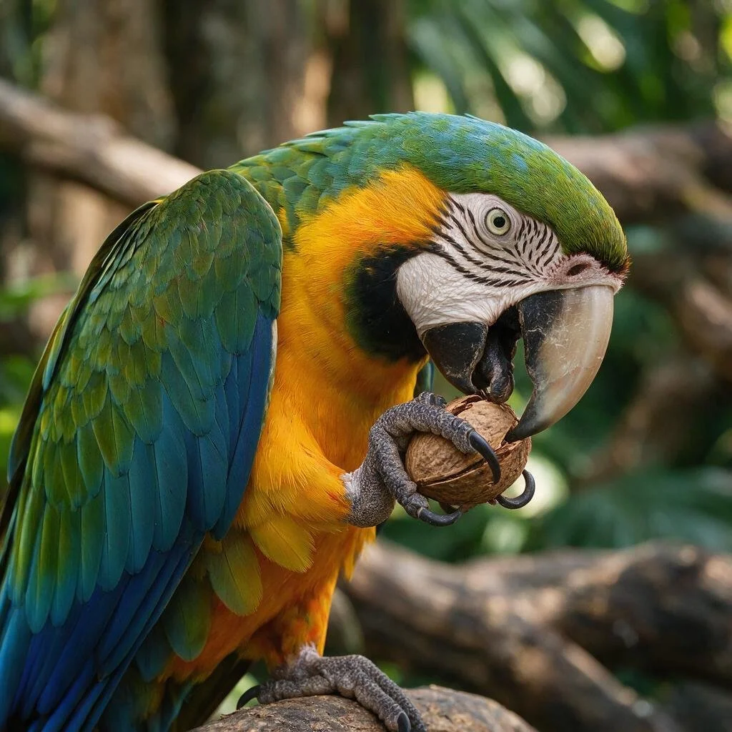 seedream-5.0-pro_A_photorealistic_close-up_of_a_macaw_using_its_strong_curved_beak_and_zygodactyl-0