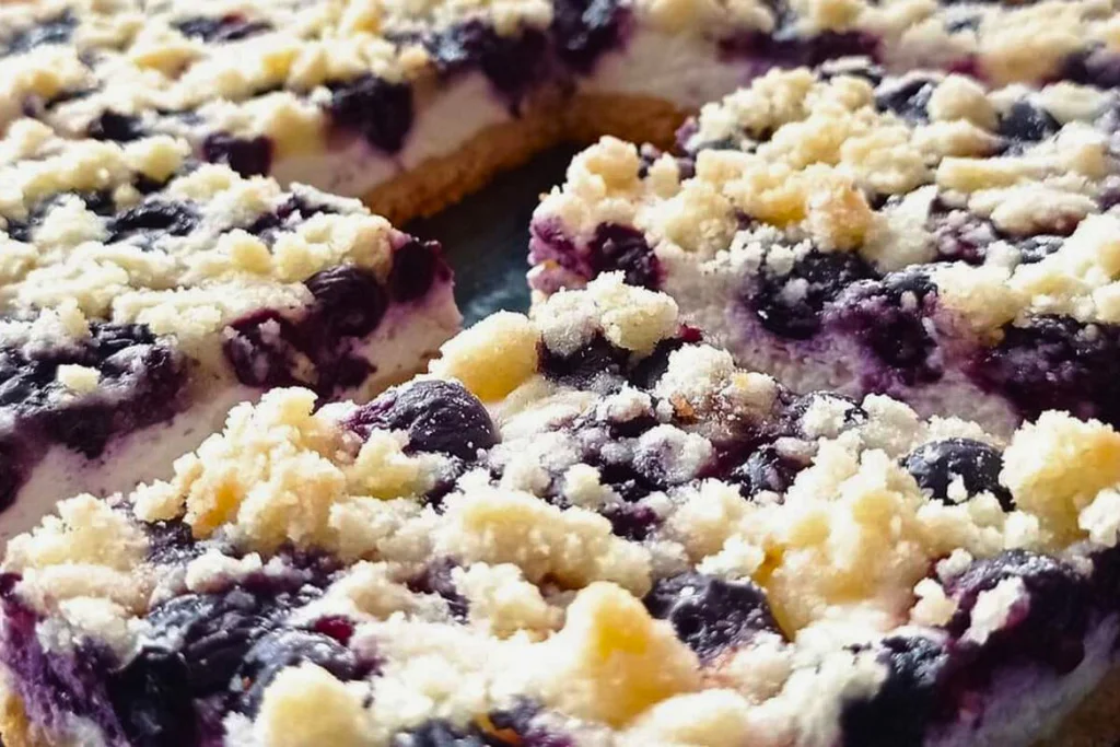 Obrázek k receptu na linecký koláč s borůvkami a tvarohem