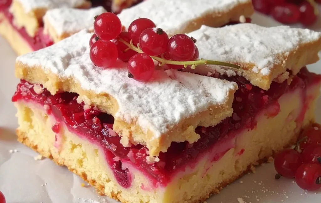 Obrázek receptu na Linecký koláč s rybízem a sněhem-sladkokyselá vzpomínka na babiččinu kuchyni
