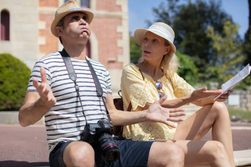 muž popisuje ženě, jak s ním vyběhla obsluha jedné pekárny ve městě