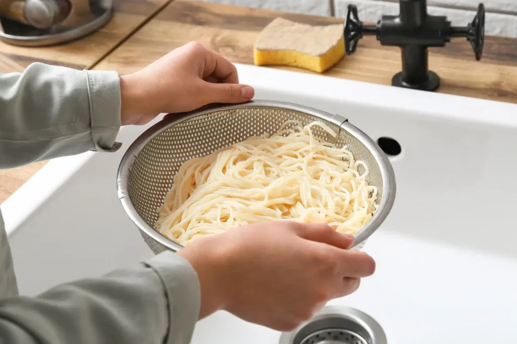 špagety v cedníku