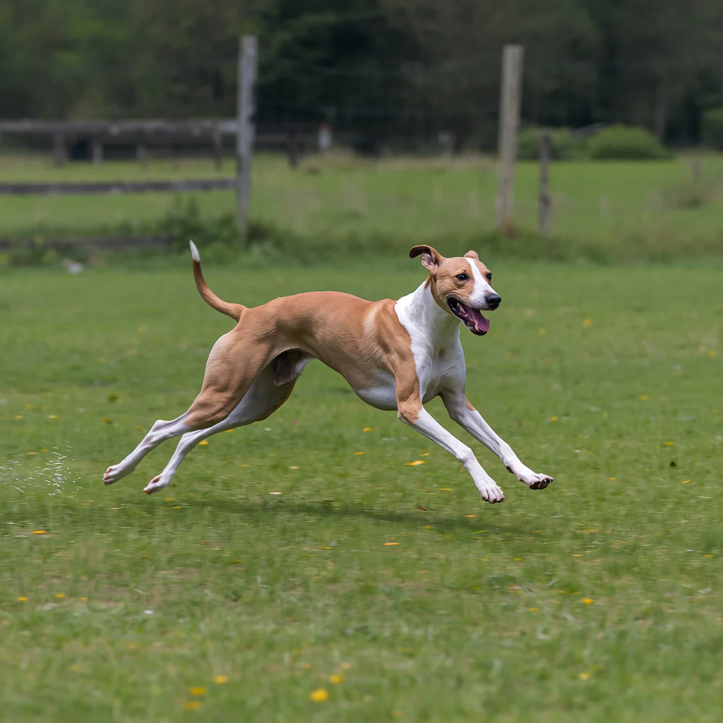 lucid-origin_A_photorealistic_athletic_Whippet_running_at_full_sprint_across_a_large_safely_f-0