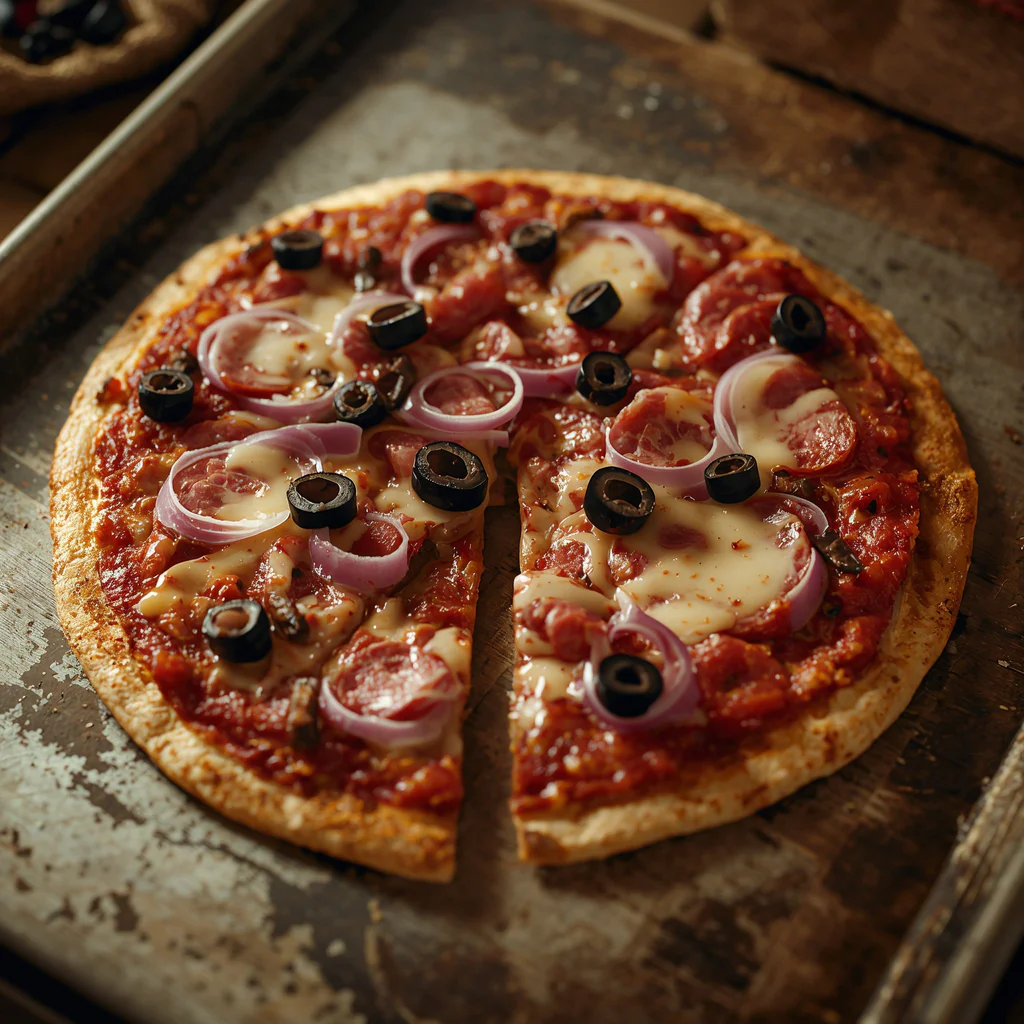 2. Tortilla pizza, která je hotová dřív než kurýr vyjede